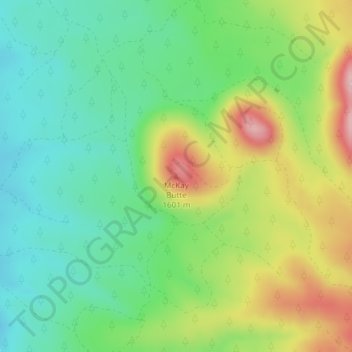 Mappa topografica McKay Butte, altitudine, rilievo