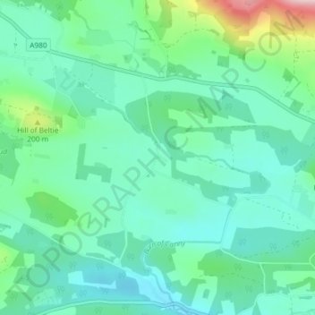 Mappa topografica Glassel, altitudine, rilievo