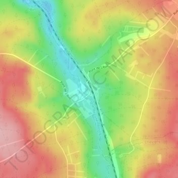 Mappa topografica Pont de Libin, altitudine, rilievo