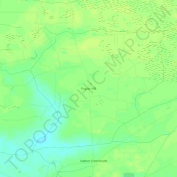 Mappa topografica Poplar Hill, altitudine, rilievo