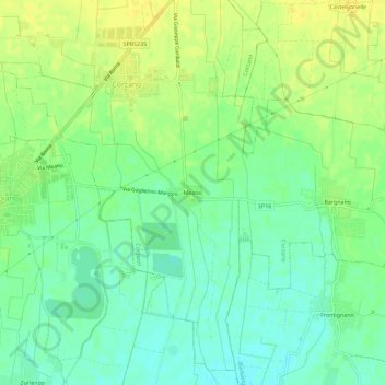 Mappa topografica Meano, altitudine, rilievo