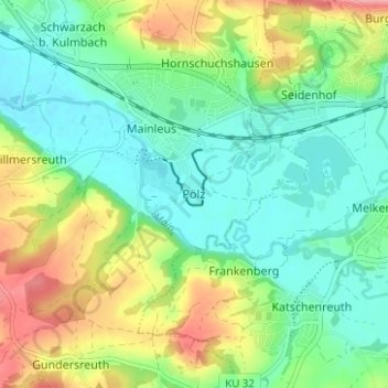 Mappa topografica Pölz, altitudine, rilievo