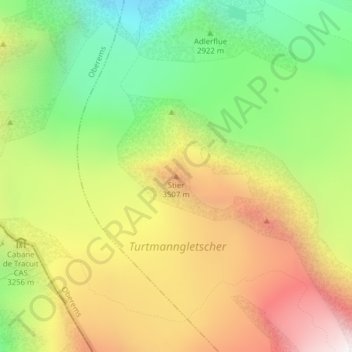 Mappa topografica Stier, altitudine, rilievo