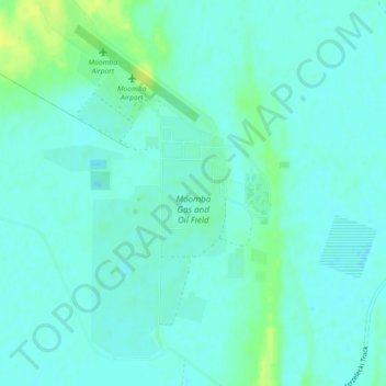 Mappa topografica Moomba Gas and Oil Field, altitudine, rilievo