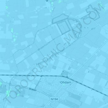 Mappa topografica Berkmeer, altitudine, rilievo