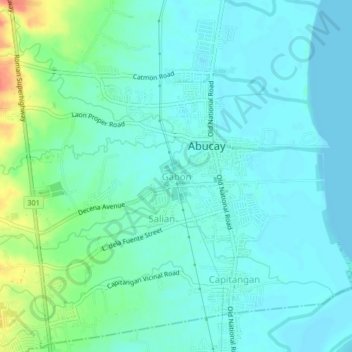 Mappa topografica Gabon, altitudine, rilievo