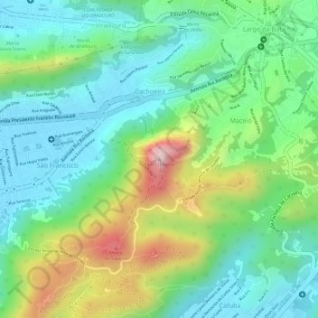 Mappa topografica Santo Ignácio, altitudine, rilievo