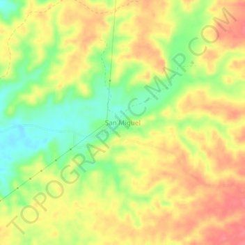 Mappa topografica San Miguel, altitudine, rilievo