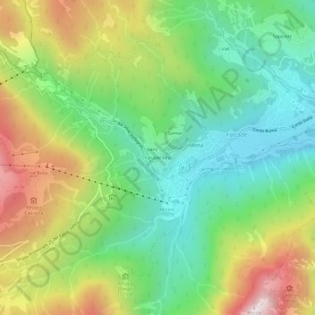 Mappa topografica Falcade Alto, altitudine, rilievo