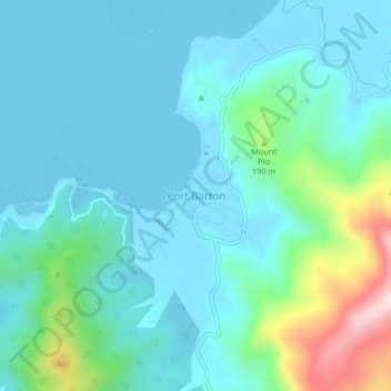 Mappa topografica Port Barton, altitudine, rilievo