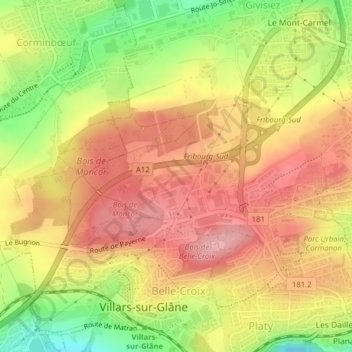 Mappa topografica Calcaire, altitudine, rilievo