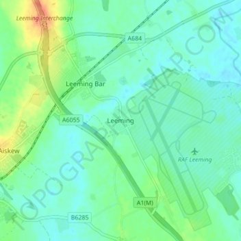 Mappa topografica Leeming, altitudine, rilievo