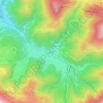 Mappa topografica Payolle, altitudine, rilievo