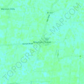 Mappa topografica Moulton Chapel, altitudine, rilievo