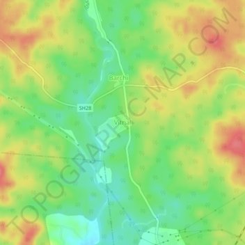 Mappa topografica Vitnal, altitudine, rilievo