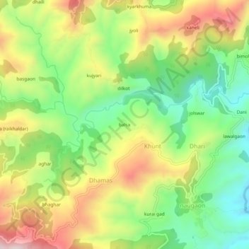 Mappa topografica balsa, altitudine, rilievo