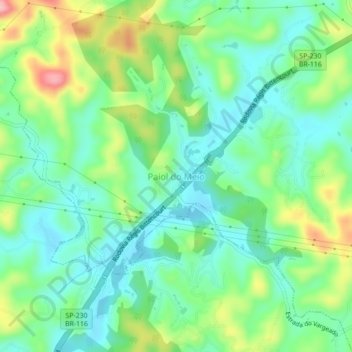 Mappa topografica Paiol do Meio, altitudine, rilievo