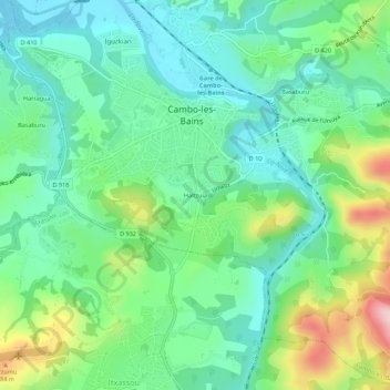 Mappa topografica Haltzuia, altitudine, rilievo