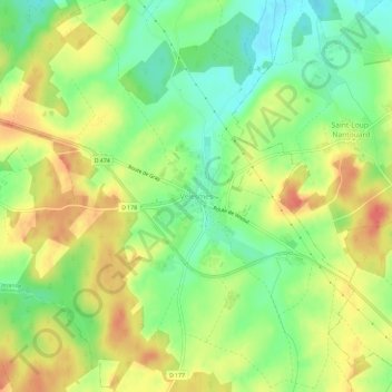 Mappa topografica Velesmes, altitudine, rilievo
