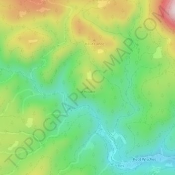Mappa topografica la Hoube, altitudine, rilievo