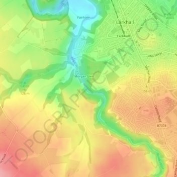 Mappa topografica Avon Gorge, altitudine, rilievo