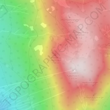 Mappa topografica Kleiner Falkenstein, altitudine, rilievo