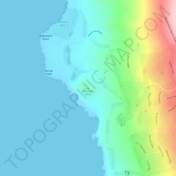Mappa topografica Puʻuohau, altitudine, rilievo