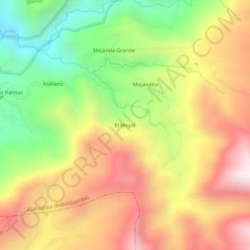 Mappa topografica El Moyal, altitudine, rilievo