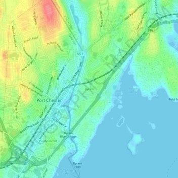 Mappa topografica Byram, altitudine, rilievo