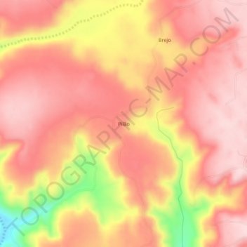 Mappa topografica Pilão, altitudine, rilievo
