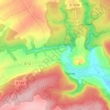 Mappa topografica Saint-Thiébaut, altitudine, rilievo