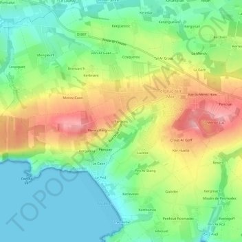 Mappa topografica Kergreis, altitudine, rilievo