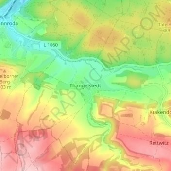 Mappa topografica Thangelstedt, altitudine, rilievo