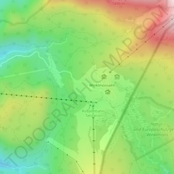 Mappa topografica Sternenpark Winklmoos-Alm, altitudine, rilievo