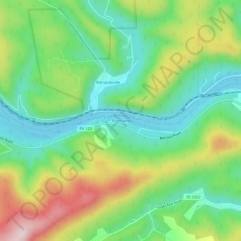 Mappa topografica Riverview, altitudine, rilievo
