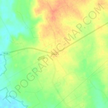 Mappa topografica Peoria, altitudine, rilievo