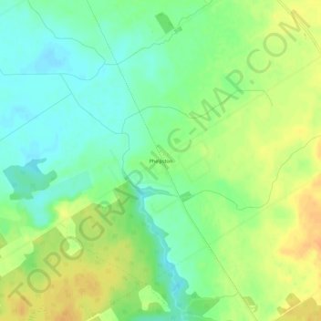 Mappa topografica Phelpston, altitudine, rilievo