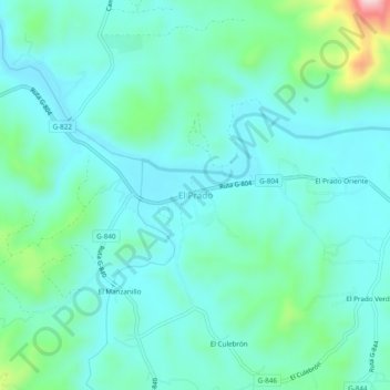 Mappa topografica El Prado, altitudine, rilievo