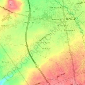 Mappa topografica Bagumbayan, altitudine, rilievo