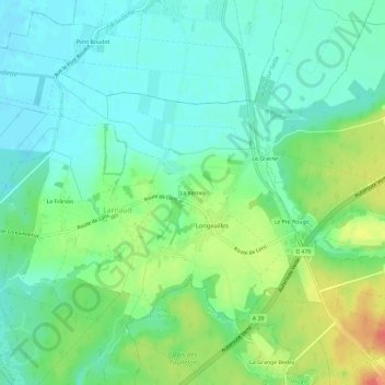 Mappa topografica La Verney, altitudine, rilievo