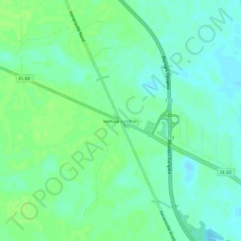 Mappa topografica Yeehaw Junction, altitudine, rilievo
