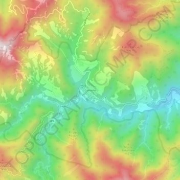 Mappa topografica Corniolo, altitudine, rilievo