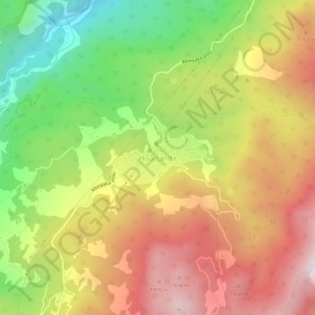 Mappa topografica Hisarçandır, altitudine, rilievo