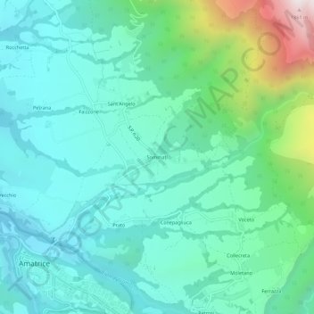 Mappa topografica Sommati, altitudine, rilievo