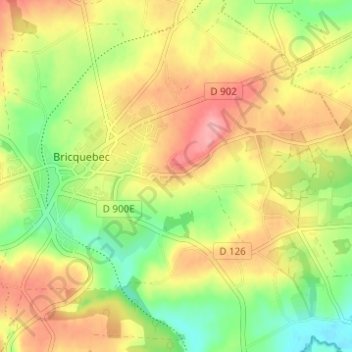 Mappa topografica Le Melleret, altitudine, rilievo
