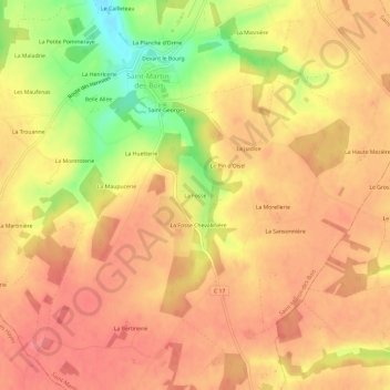 Mappa topografica La Fosse, altitudine, rilievo