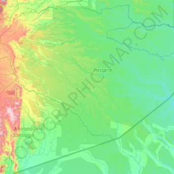 Mappa topografica Oriente, altitudine, rilievo
