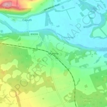Mappa topografica Murthly, altitudine, rilievo