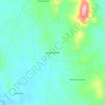 Mappa topografica Lagoa Grande, altitudine, rilievo
