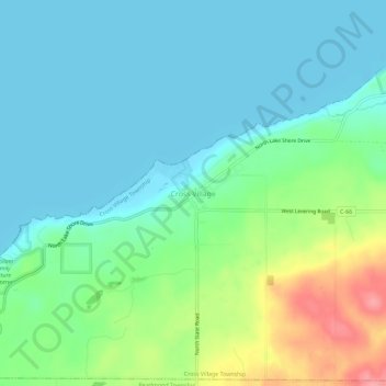 Mappa topografica Cross Village, altitudine, rilievo